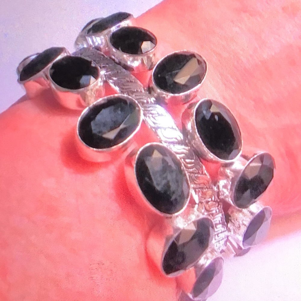 Black Onyx 925 Sterling Silver Cuff Bracelet